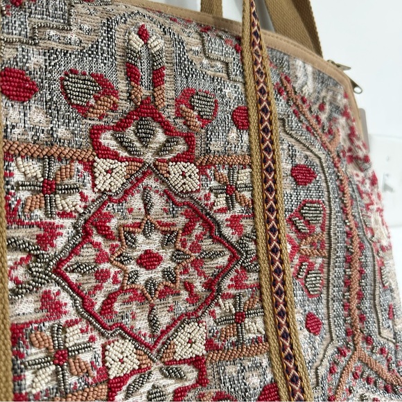 NEW Free People Magic Carpet Weekender Bag Embroidered Beaded NWT - Picture 5 of 12